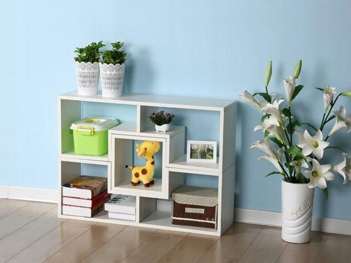 Bookcase, modular cabinet, chest of drawers, shelves, WHITE