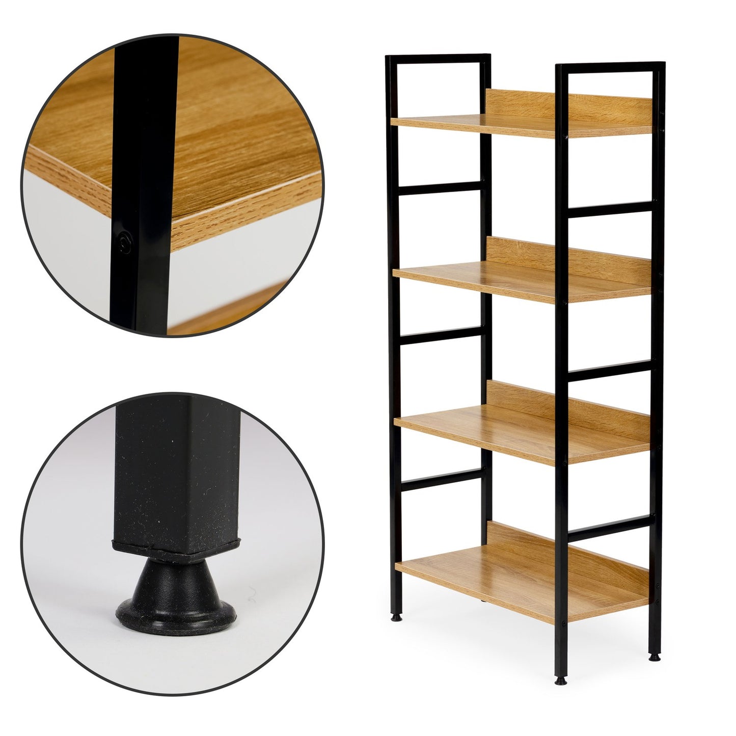 Bookcase wooden industrial cabinet loft bookshelves