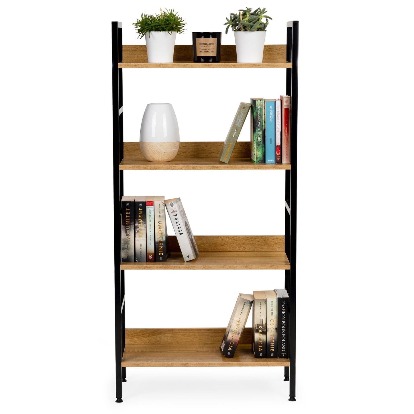 Bookcase wooden industrial cabinet loft bookshelves