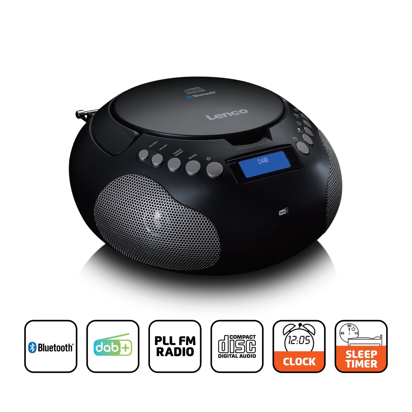Boombox with DAB+/FM Radio and Bluetooth, Black