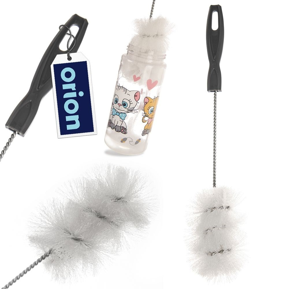 Bottle brush for narrow bottle necks and baby bottles