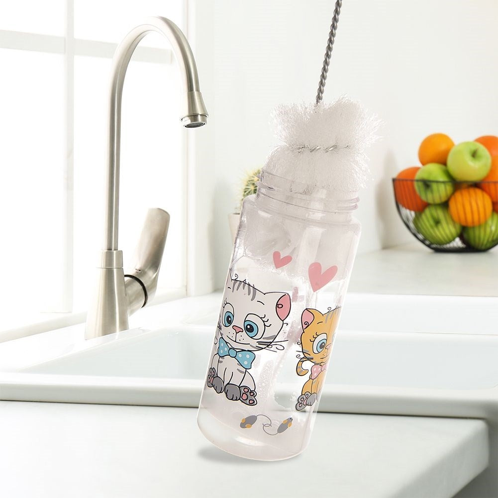Bottle brush for narrow bottle necks and baby bottles