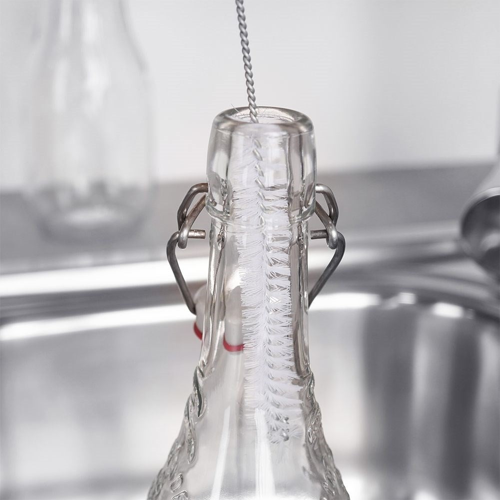 Bottle brush for narrow bottlenecks and hard-to-reach areas