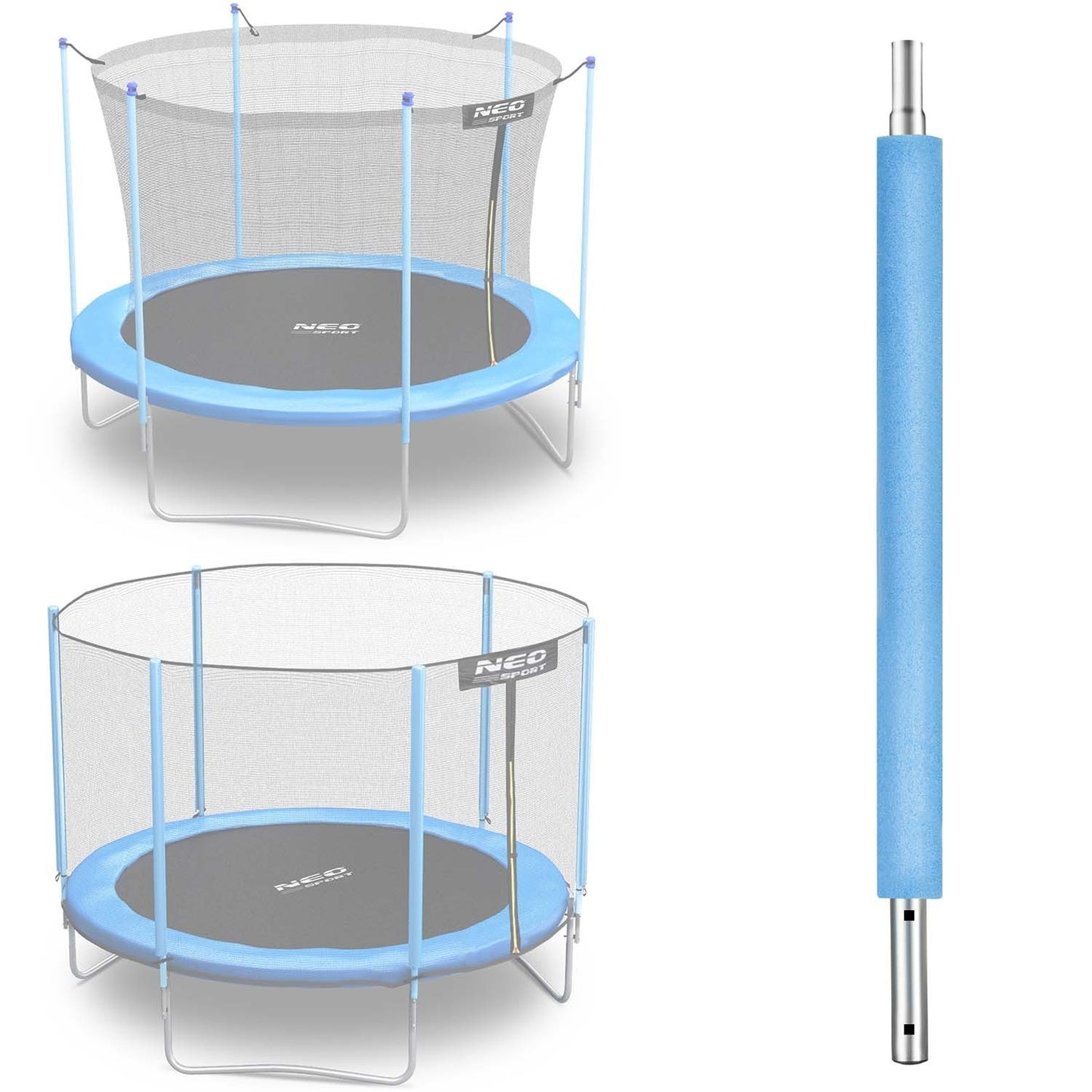 Bottom post for trampoline with outer and inner net 6 ft blue Neo-Sport