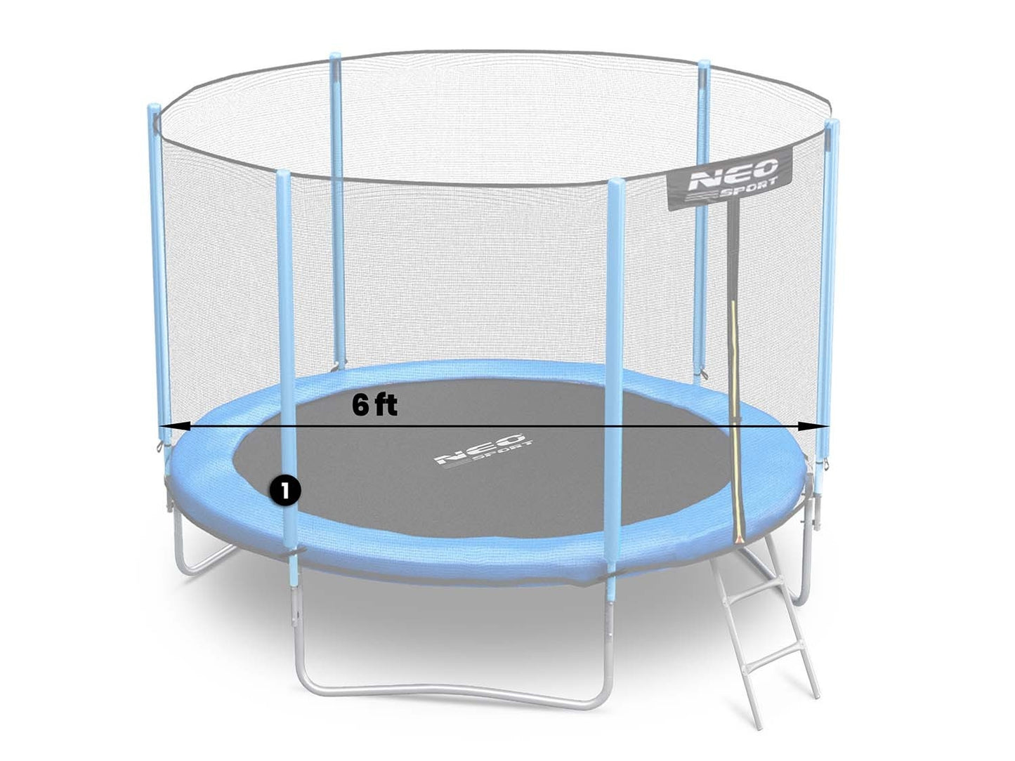 Bottom post for trampoline with outer and inner net 6 ft blue Neo-Sport