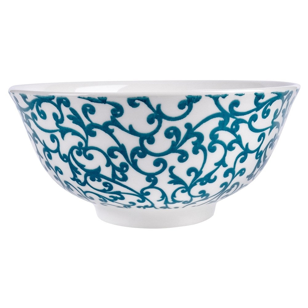 Bowl 600 ml Porcelain, Turquoise Decor, Dishwasher safe