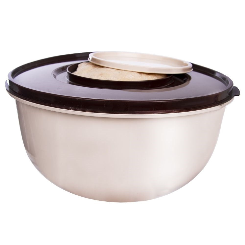 Bowl for mixing and fermentation with double lid