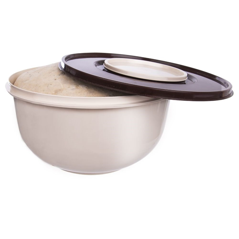 Bowl for mixing and fermentation with double lid