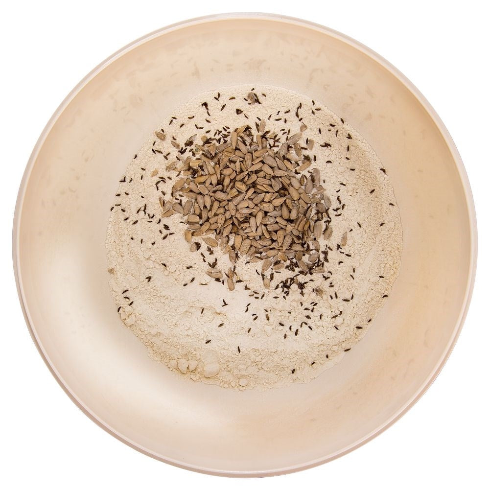 Bowl for mixing and fermentation with double lid