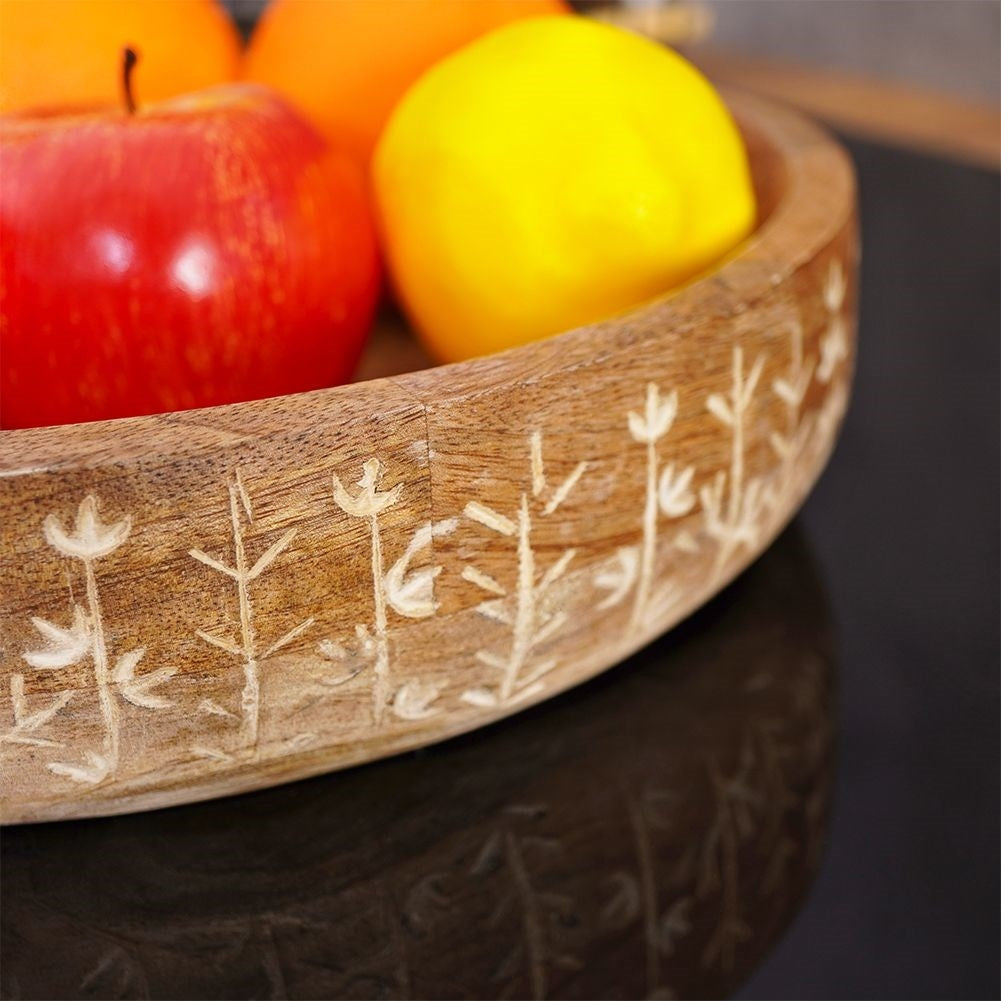 Bowl in Exotic Mango Wood for Fruit and Serving