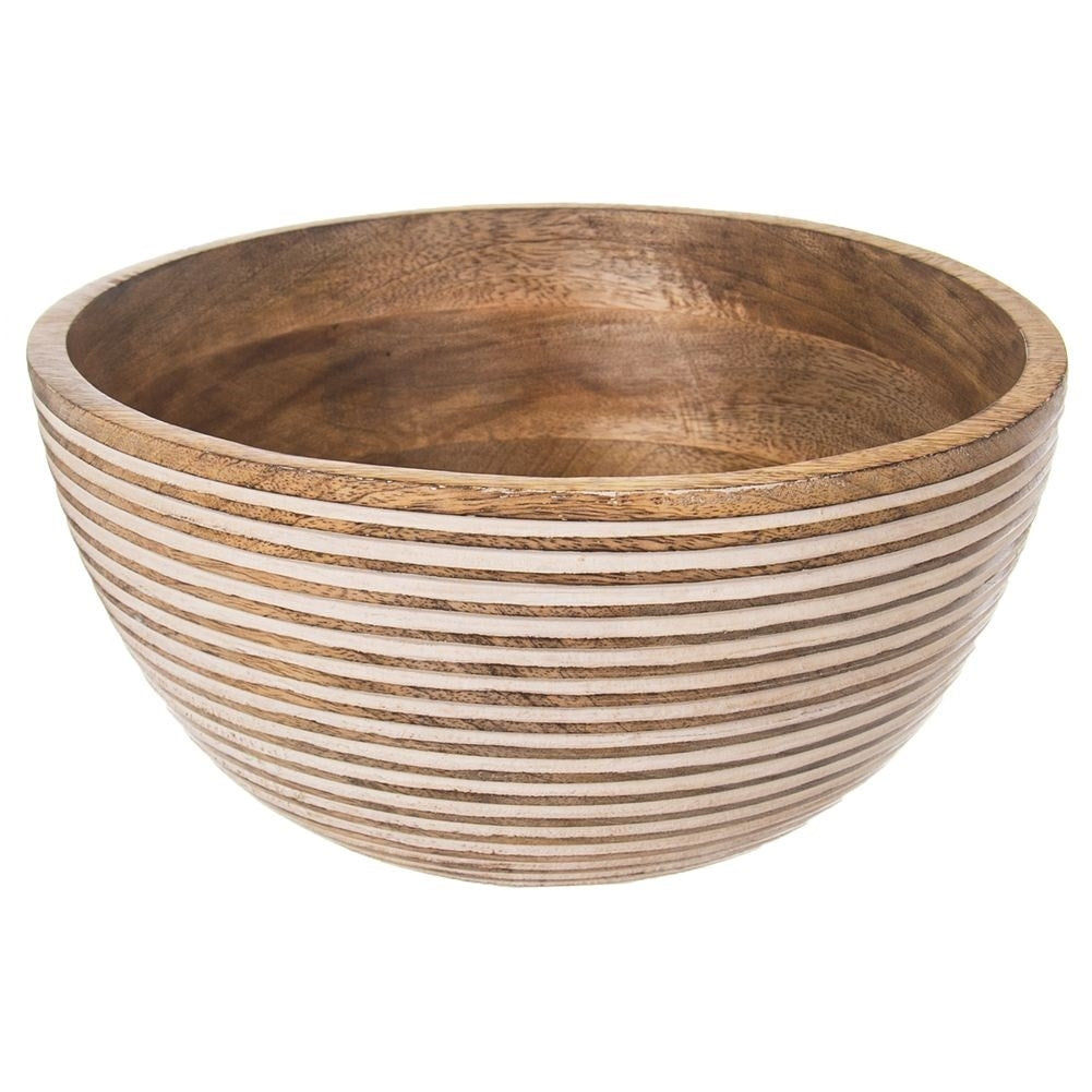 Bowl in exotic mango wood for fruit, vegetables and serving