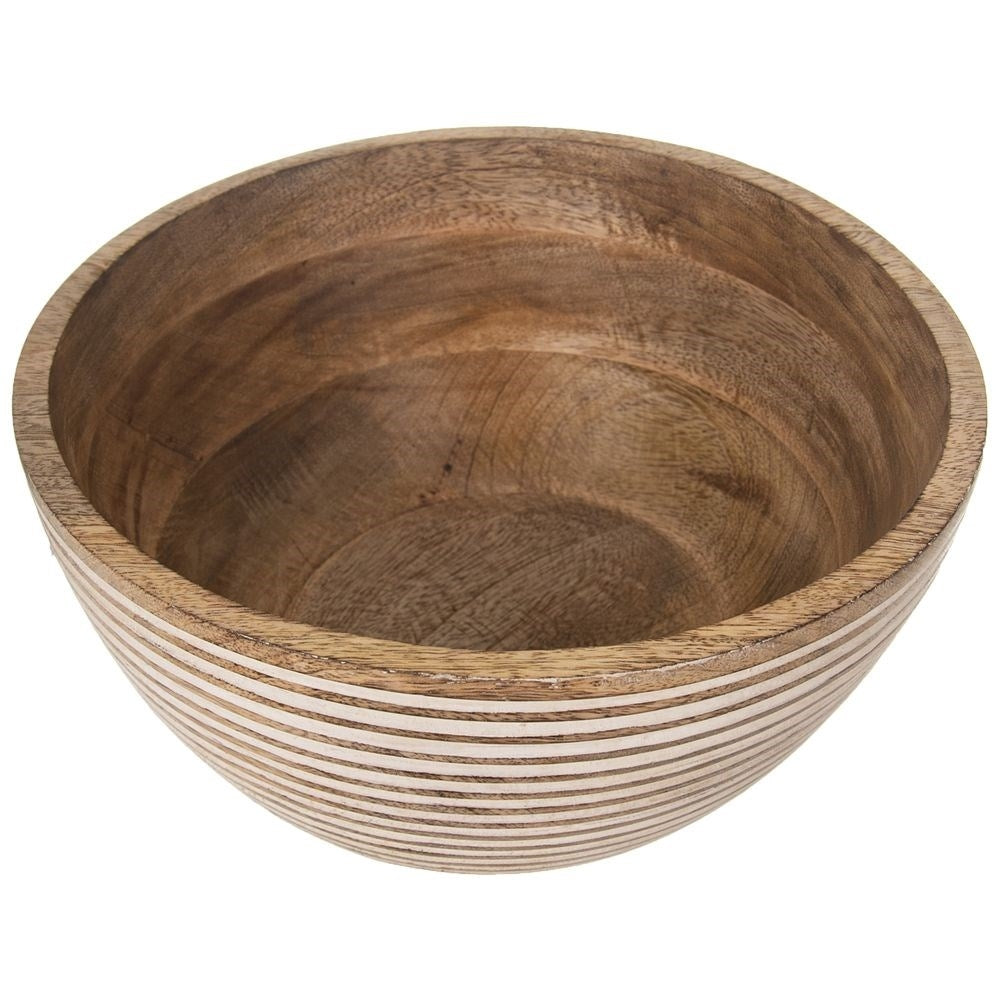 Bowl in exotic mango wood for fruit, vegetables and serving