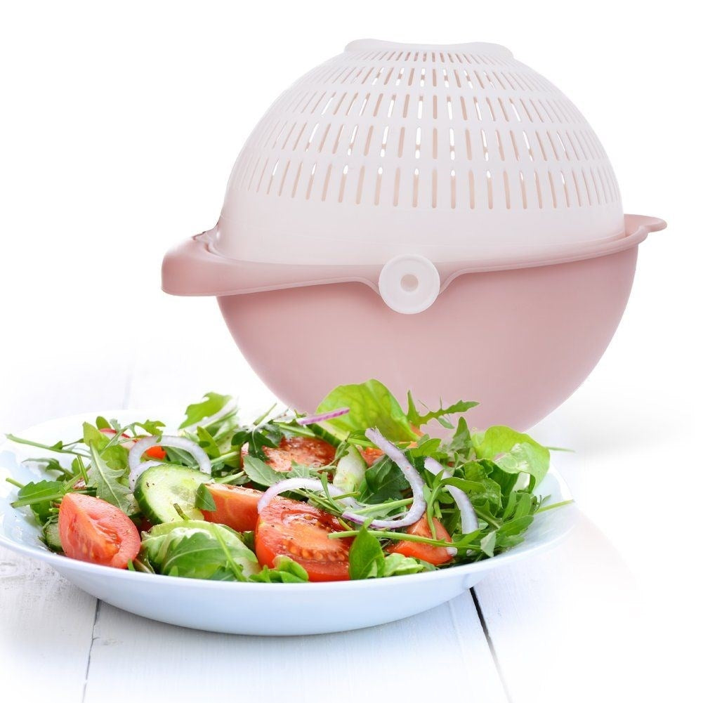 Bowl with Rotating Strainer - Wash & Strain Vegetables, Fruit, Pasta