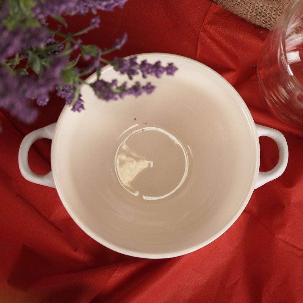 Bowl with ears for soup, cereal, yogurt, fruit, snacks