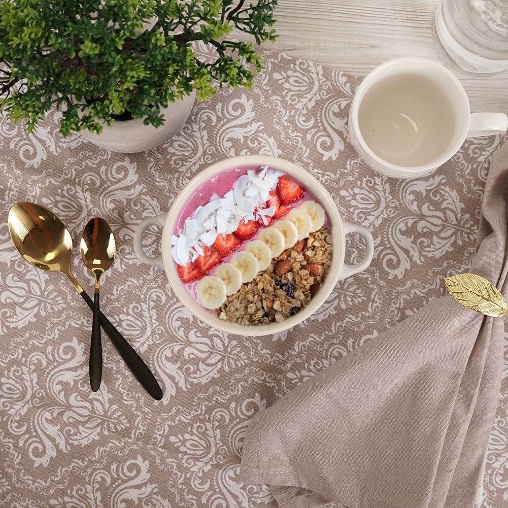 Bowl with ears for soup, cereal, yogurt, fruit, snacks