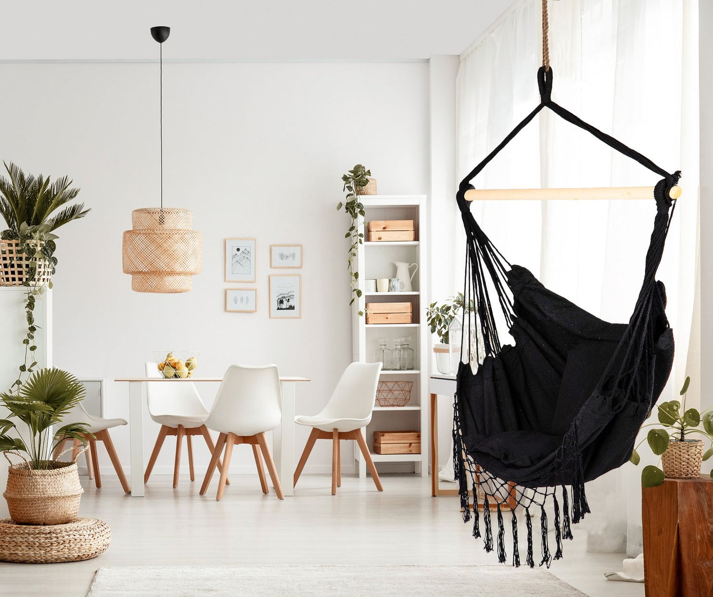 Brazilian chair, hanging chair, swing, hammock, black