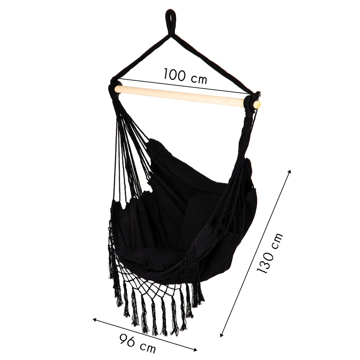 Brazilian chair, hanging chair, swing, hammock, black