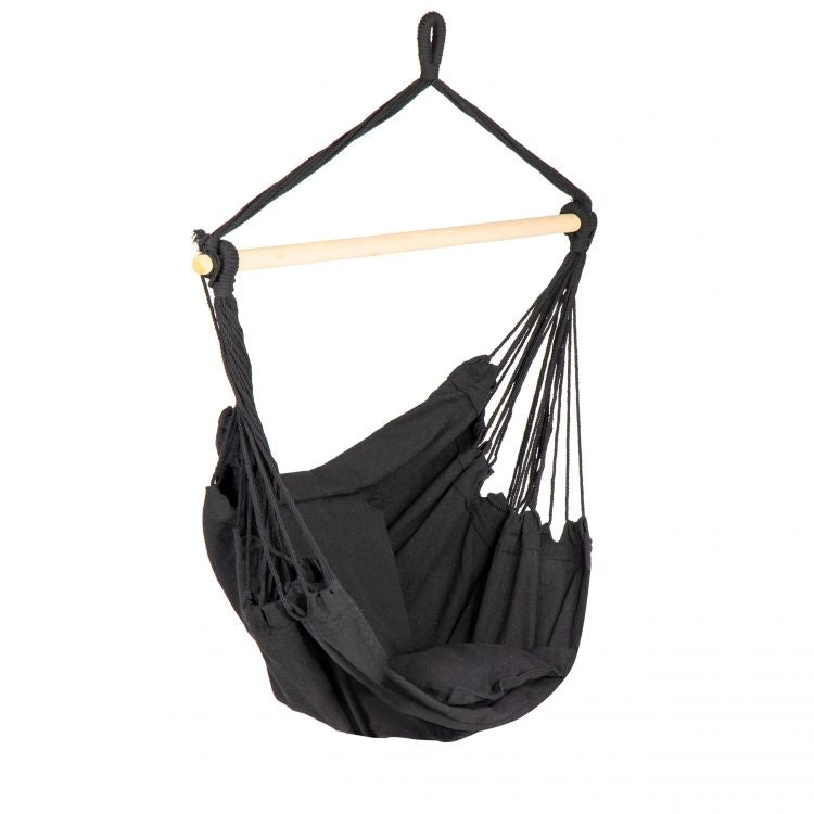 Brazilian hanging chair, hammock, garden swing, black