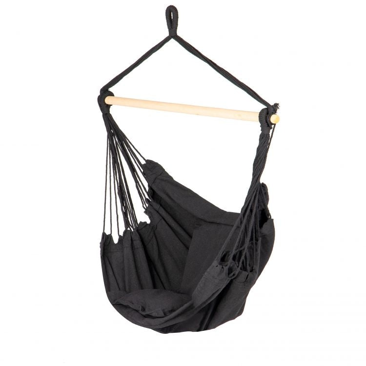 Brazilian hanging chair, hammock, garden swing, black