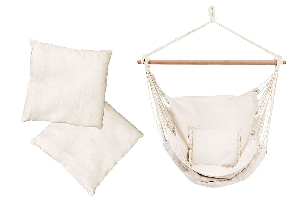 Brazilian hanging chair, hammock, garden swing white