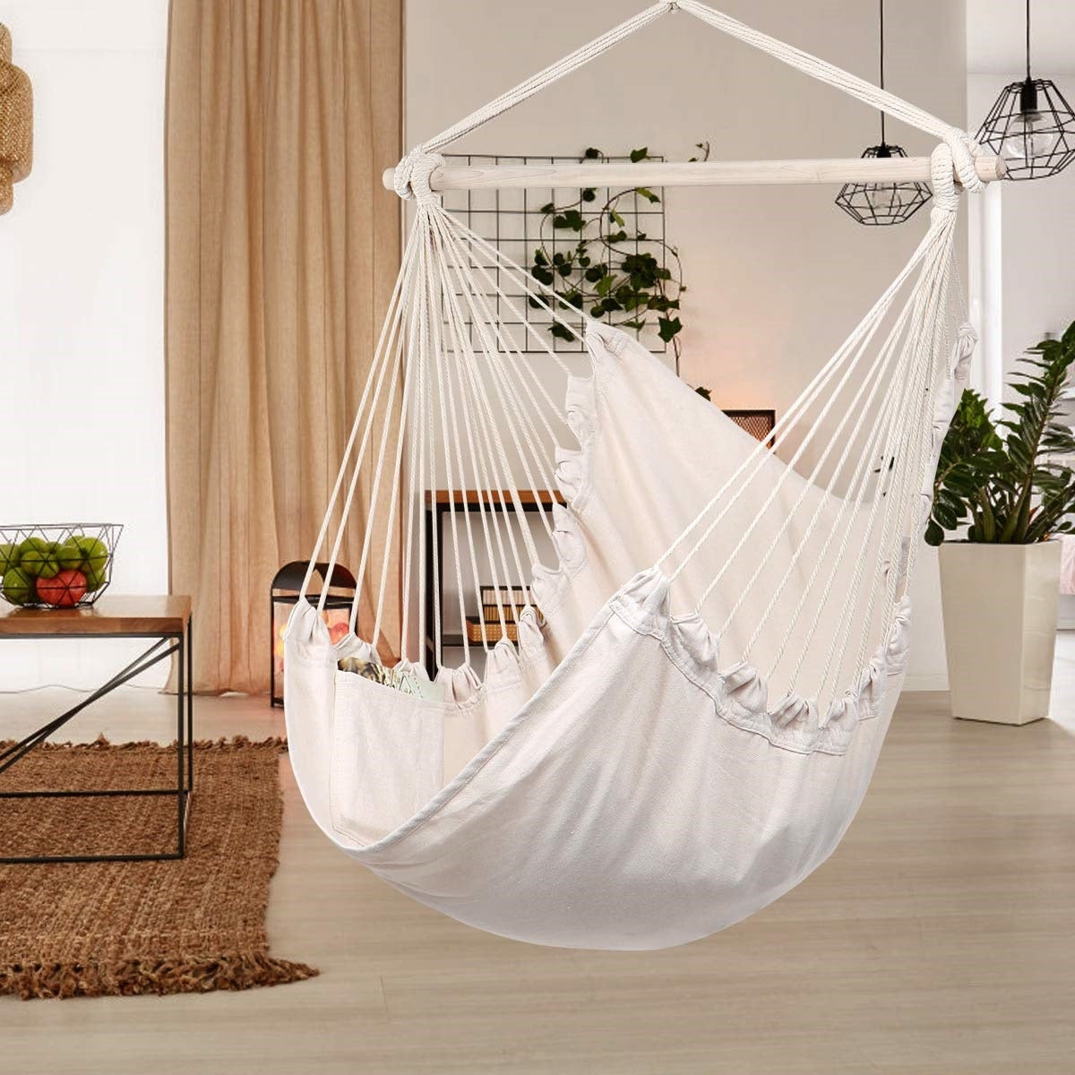 Brazilian hanging chair, hammock, garden swing white