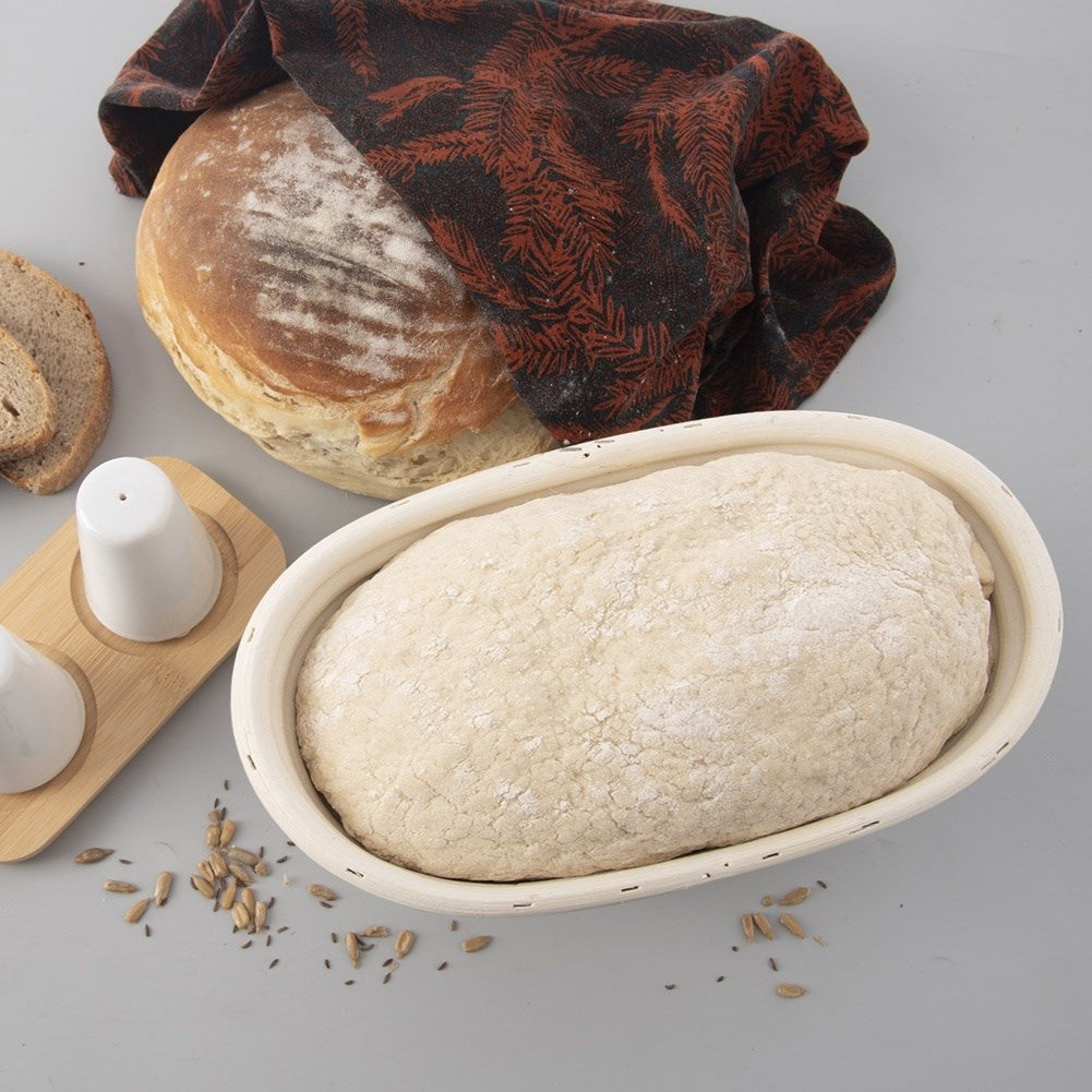 Bread basket for fermentation and storage of home-baked bread