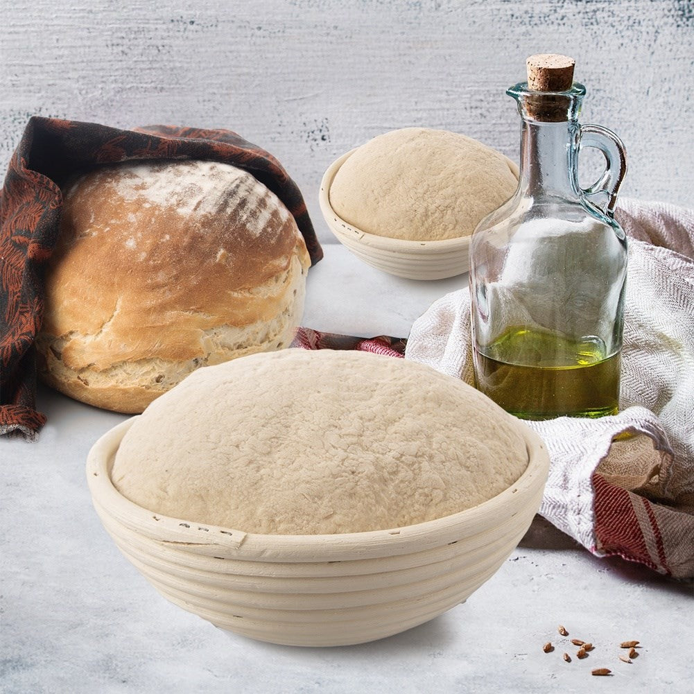 Bread basket for fermentation and storage of home-baked bread