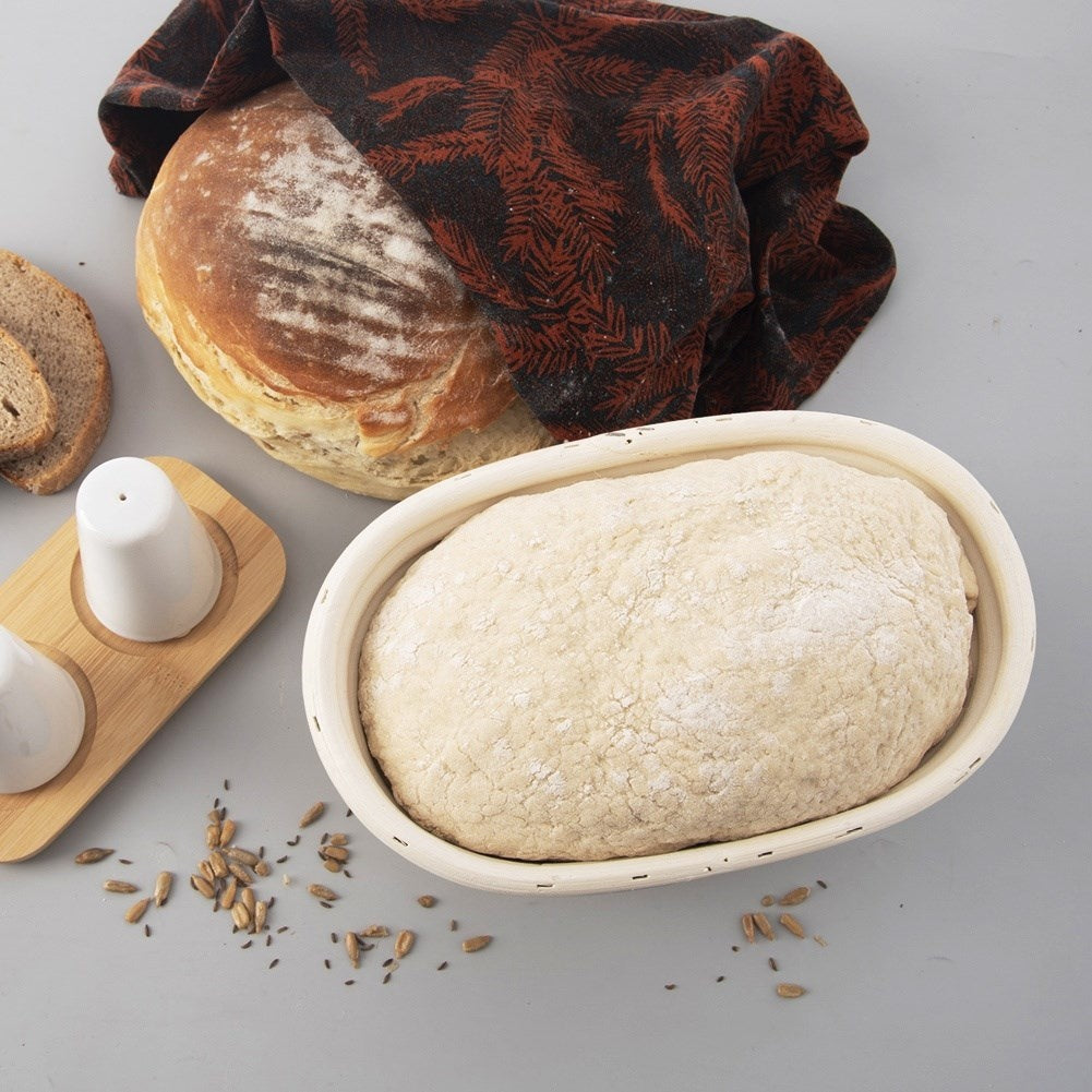 Bread basket for fermentation and storage of home-baked bread