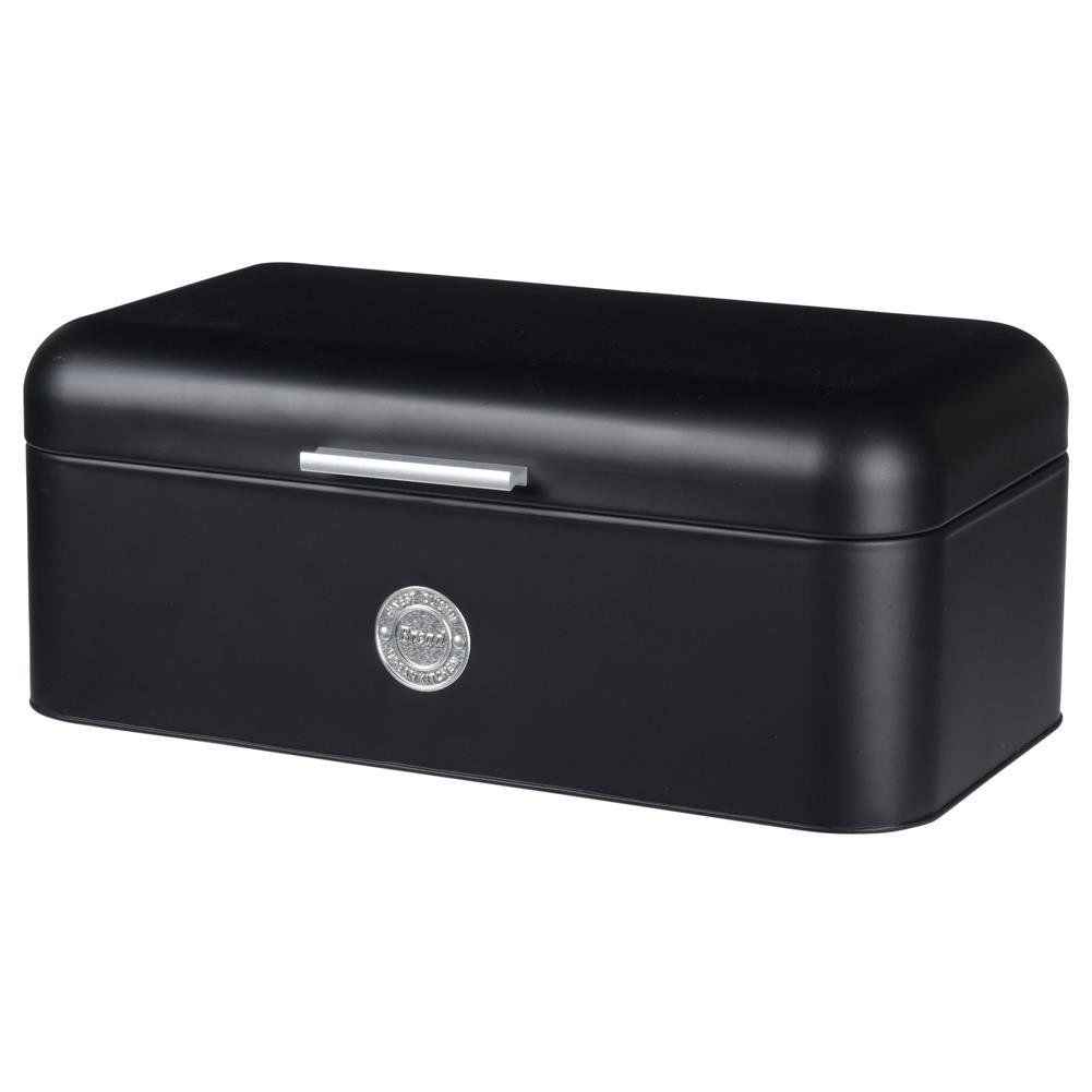 Bread box in matt black metal for fresh bread