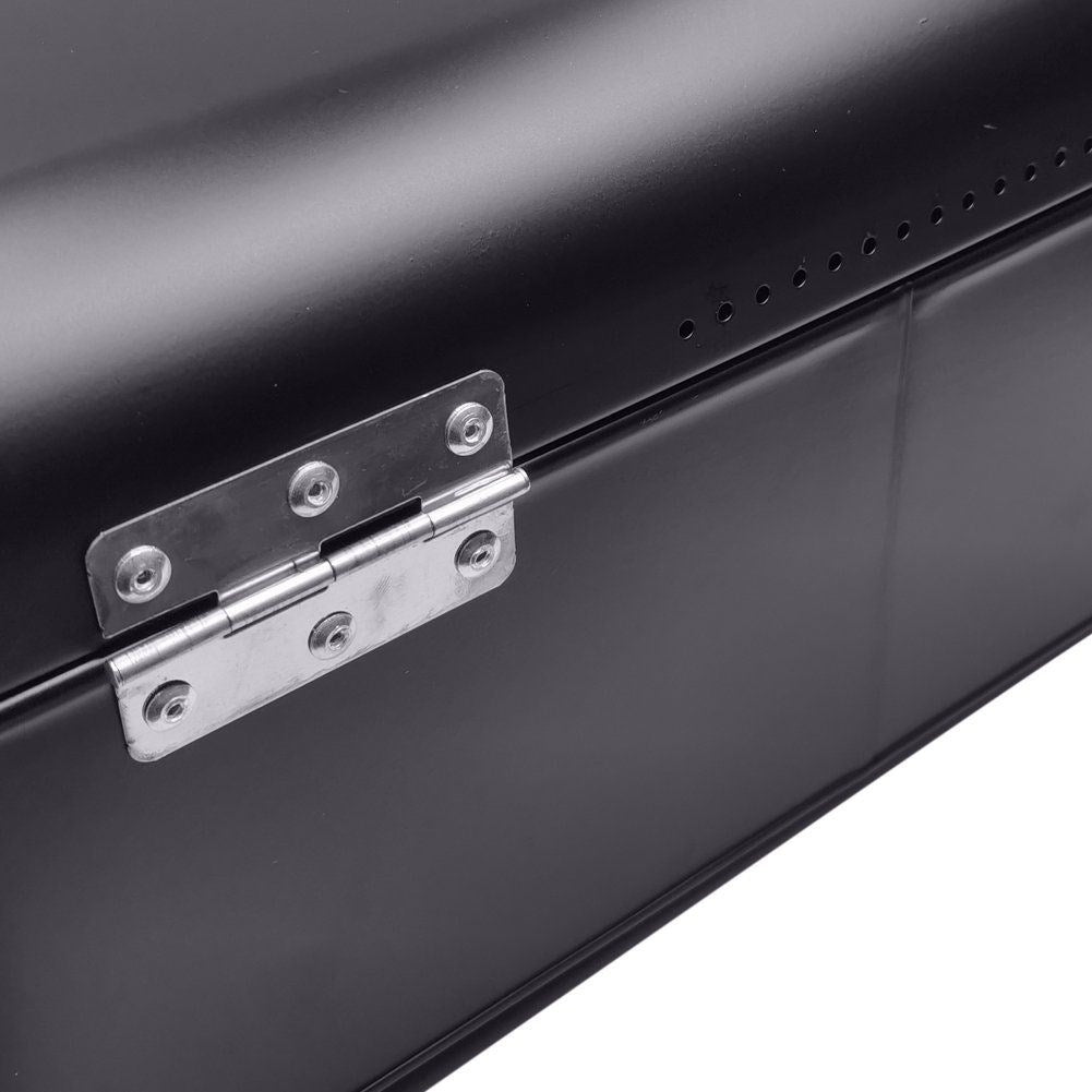 Bread box in matt black metal for fresh bread