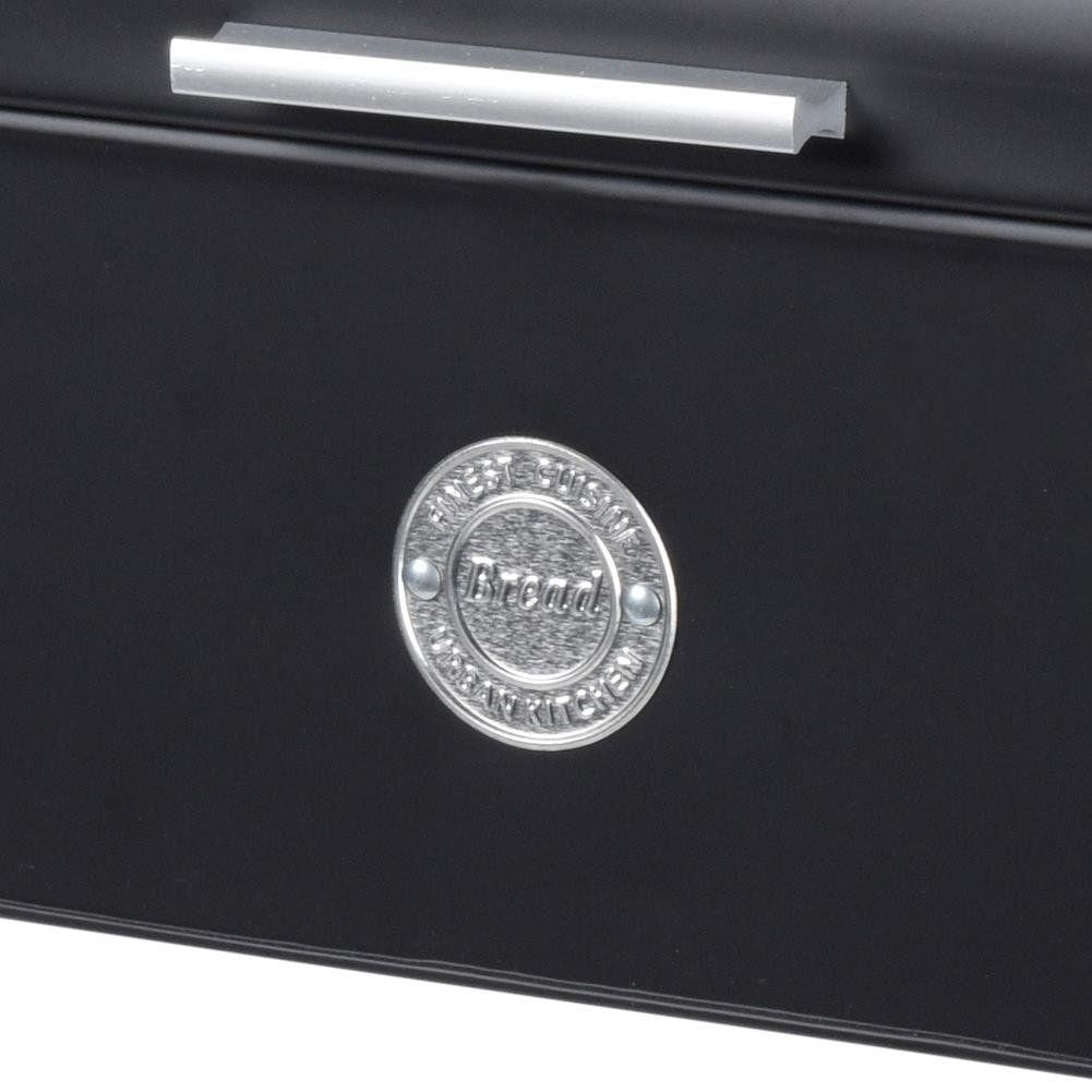 Bread box in matt black metal for fresh bread