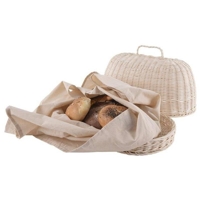 Bread box in natural material with cotton cloth - keep the bread fresh