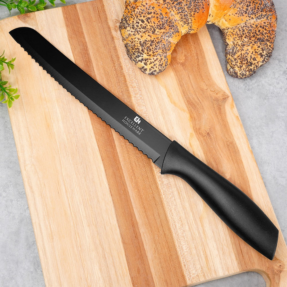 Bread knife steel black 32 cm