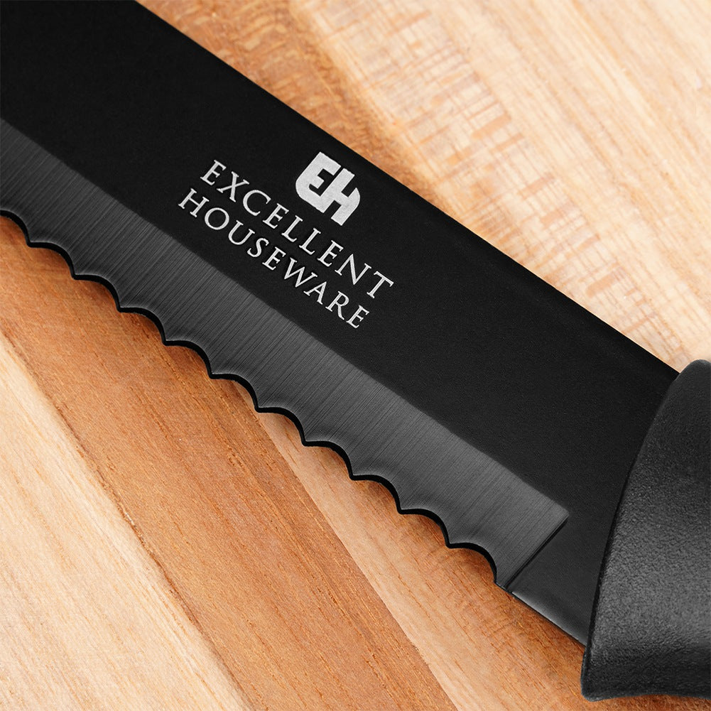 Bread knife steel black 32 cm