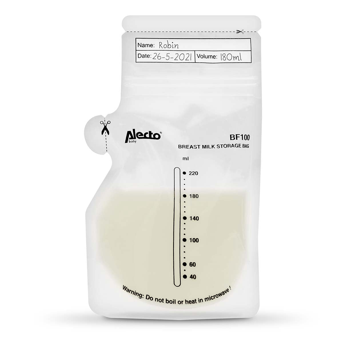 Breast Milk Storage Bags, 220ml, 100 Pack, Leak-Proof