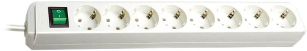 Brennenstuhl Eco-Line Socket, 8xCEE 7/3-1xCEE 7/7, 3m - White