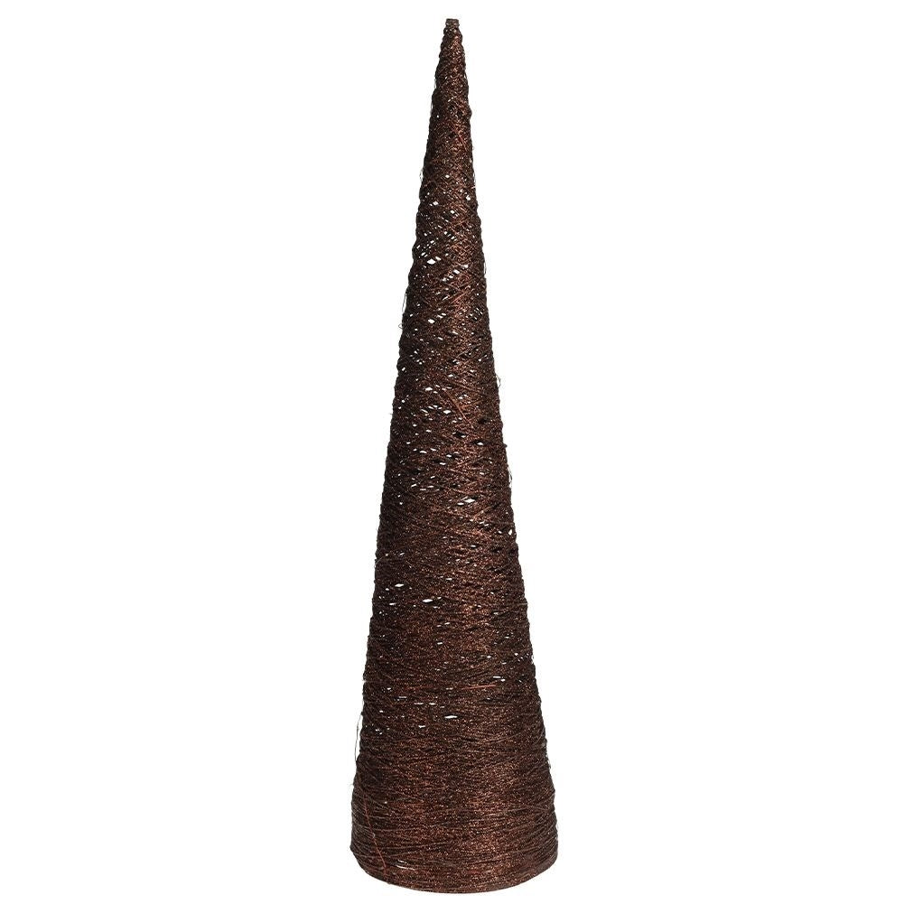Brown Christmas tree in raffia with LED lights - 77 cm