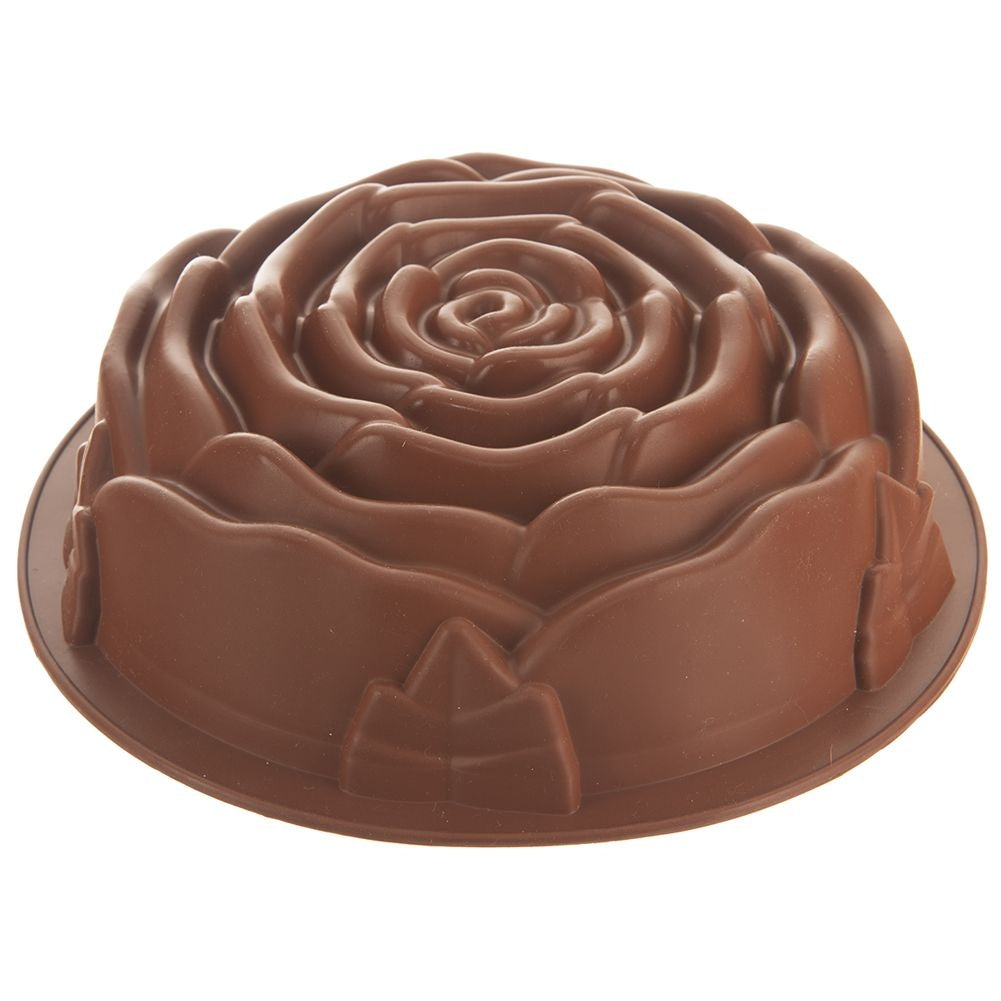 Brown Silicone Mold: Non-stick Rose-shaped Baking