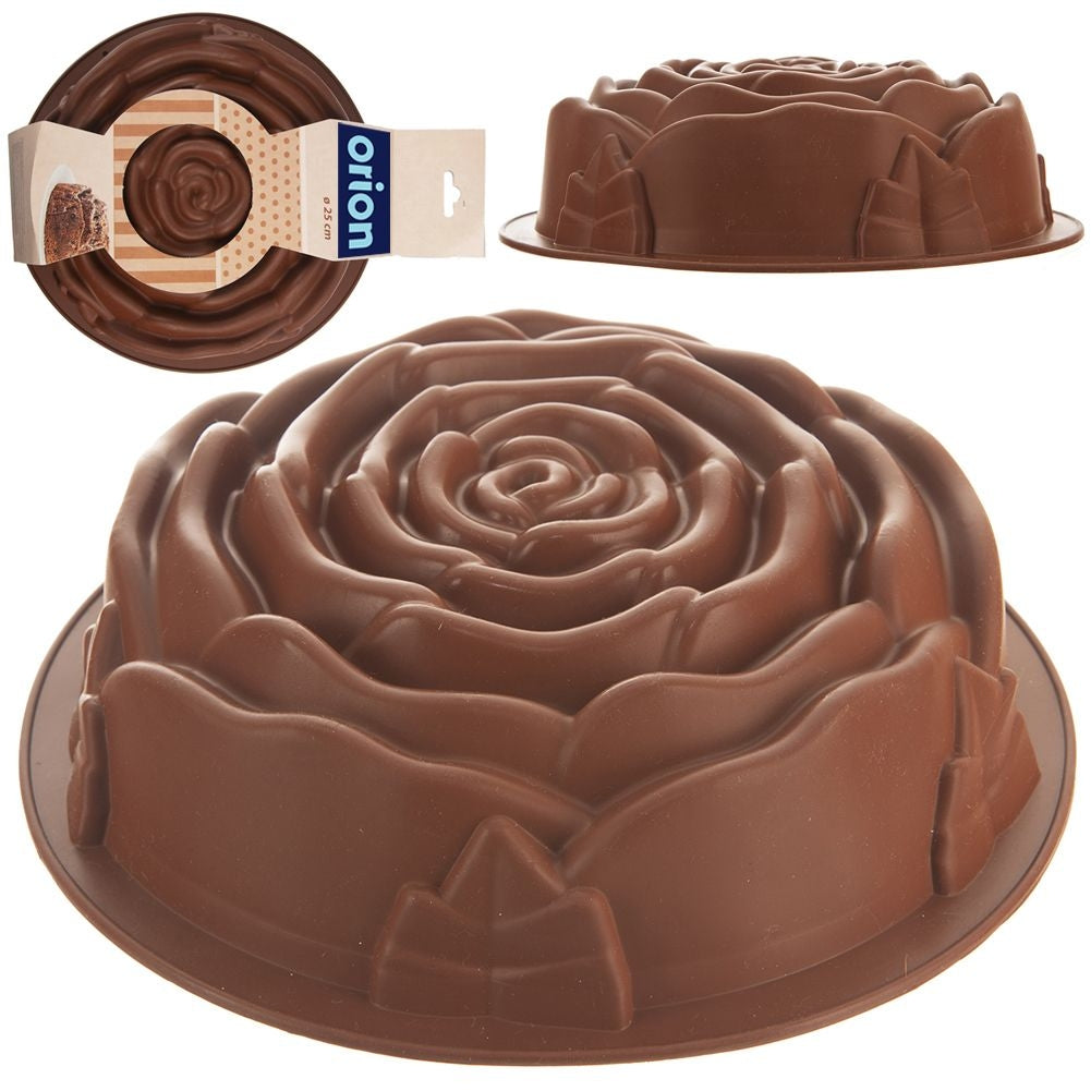 Brown Silicone Mold: Non-stick Rose-shaped Baking