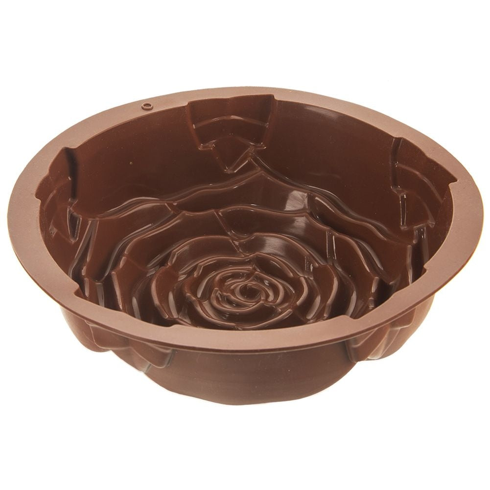 Brown Silicone Mold: Non-stick Rose-shaped Baking