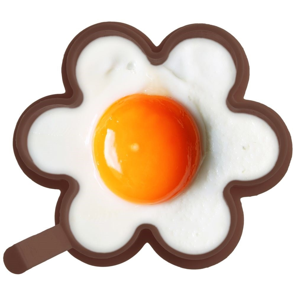 Brown Silicone Mold for Fried Eggs & Pancakes in Flower Shape