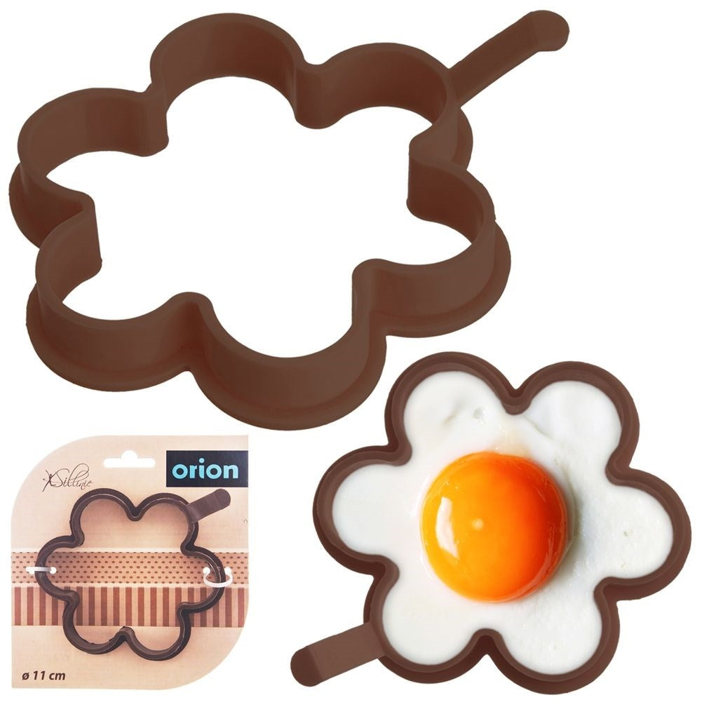 Brown Silicone Mold for Fried Eggs & Pancakes in Flower Shape