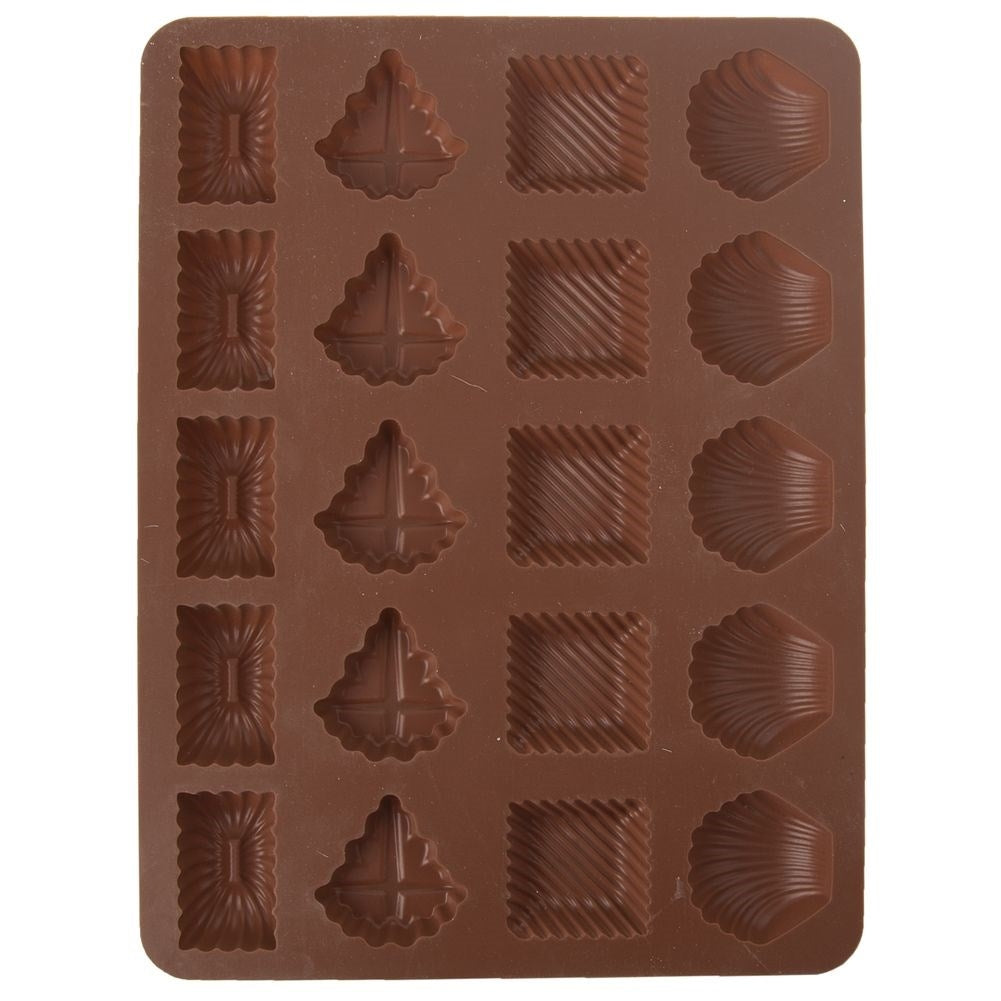 Brown Silicone Mold for Pralines in Different Shapes