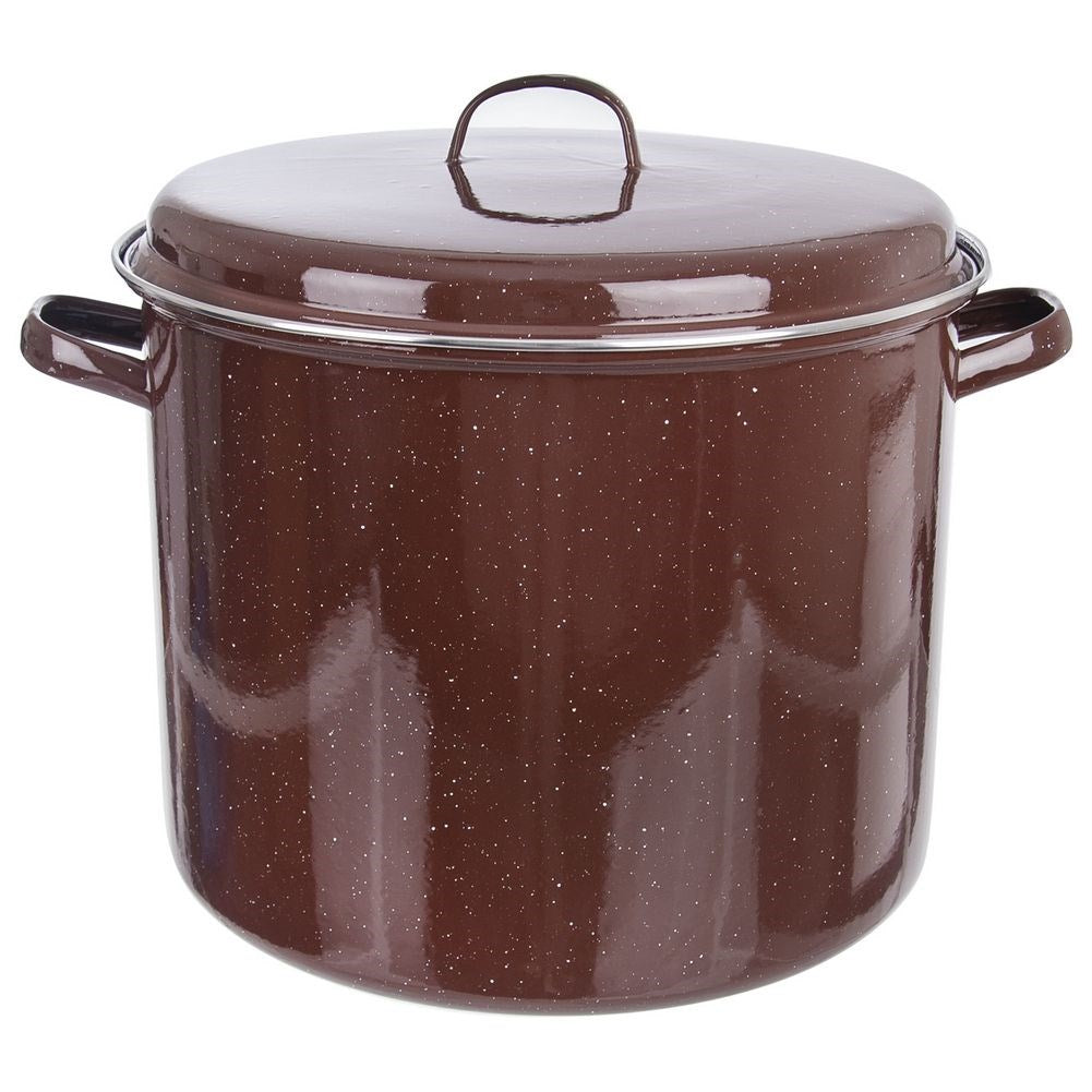Brown enameled pot BROWN 40 cm, 39 l