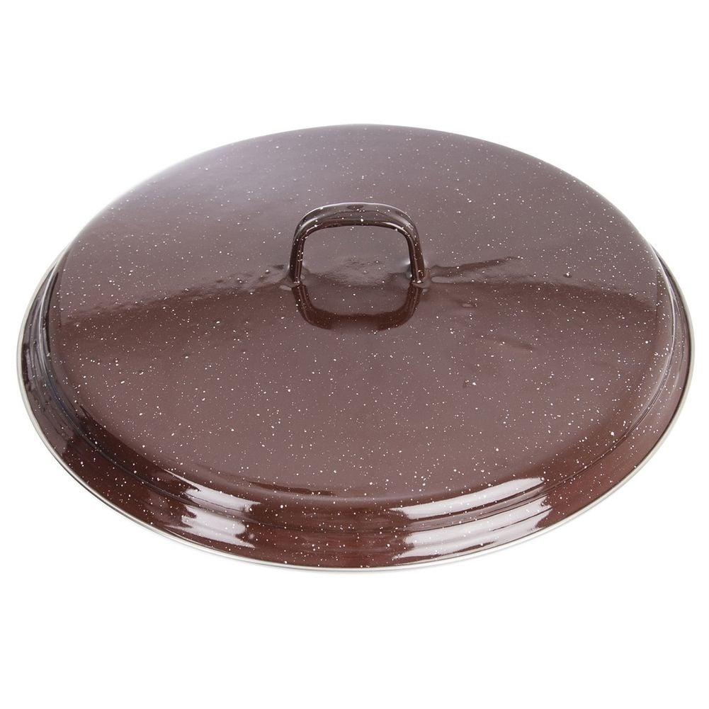 Brown enamelled steel lid for 32 cm pan, dishwasher safe
