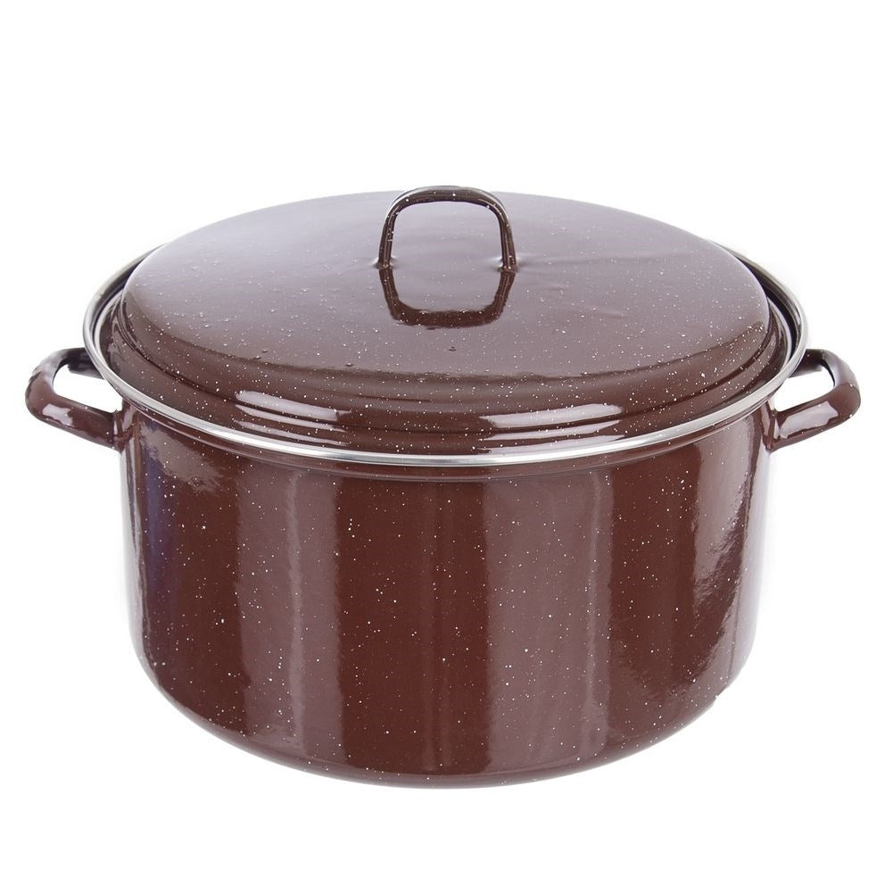 Brown enamelled steel lid for 40 cm container, dishwasher safe