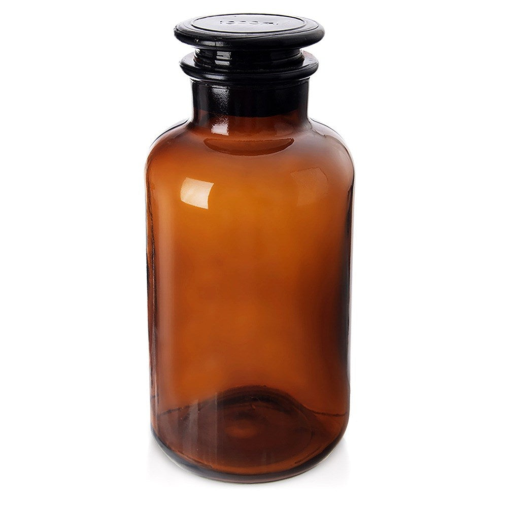 Brown glass food container with wide-neck cork 1 l