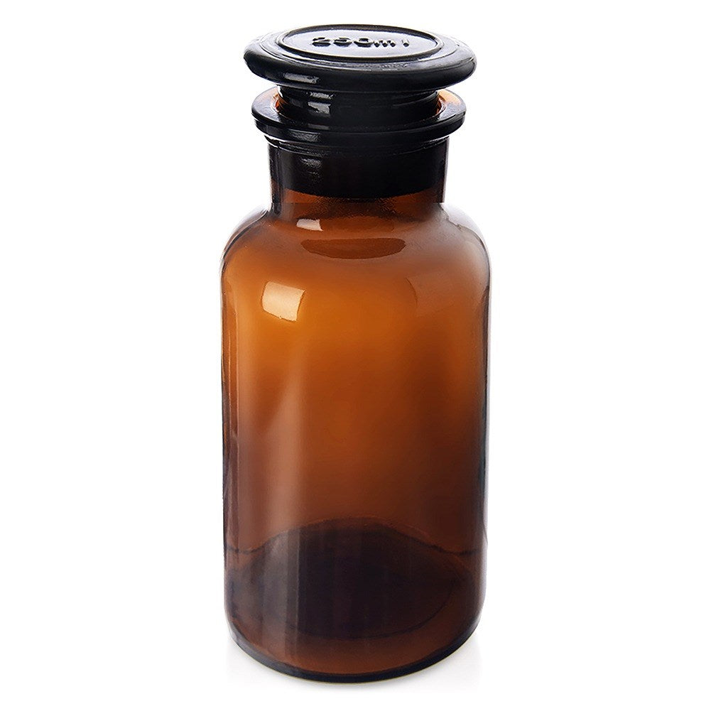 Brown glass food container with wide-neck cork 250 ml