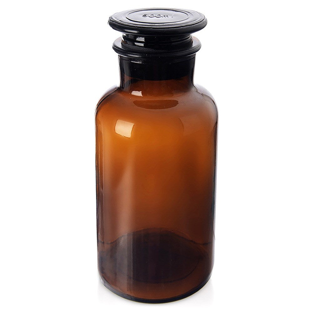 Brown glass food container with wide-neck cork 500 ml