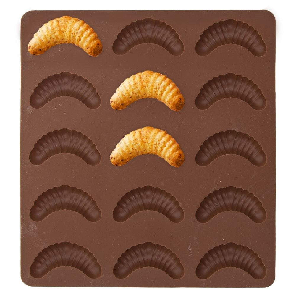 Brown silicone mold for crunchy croissants